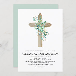 Baptism Greenery Sage Eucalyptus Invitation