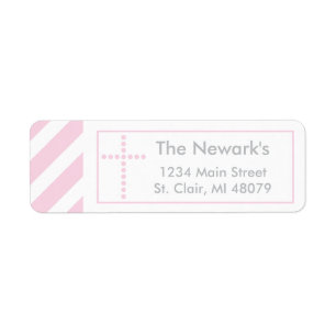 Baptism, Holy Communion   Pink Cross Address Label