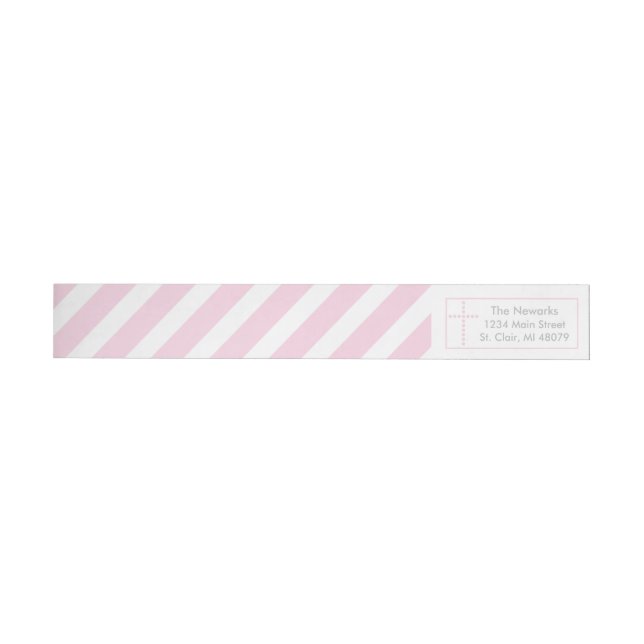 Baptism, Holy Communion | Pink Cross Address Label (Individual)