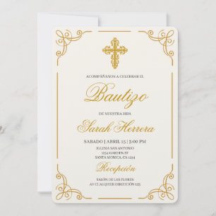 Baptism in Spanish for Girl Invitation