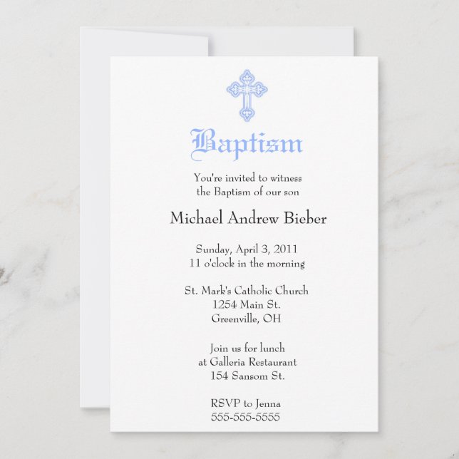 Baptism invitation (Front)