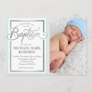 Baptism Invitation, Baptism, Boy Baptism Invitation