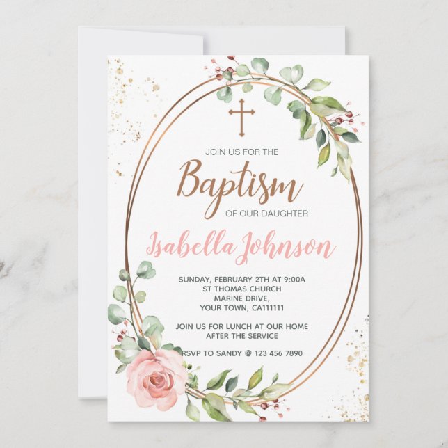 Baptism Invitation for a Girl (Front)