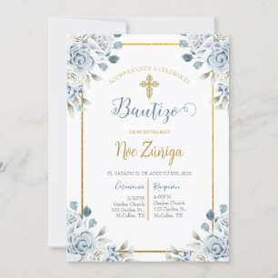 Baptism invitation for boy, invitacion de bautismo