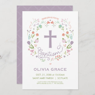 Baptism Invitation for Girl - Pretty, Custom