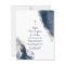Baptism Invitation - Navy Watercolour Gold Glitter