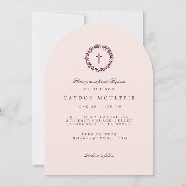 Baptism Invitation Pink (Front)