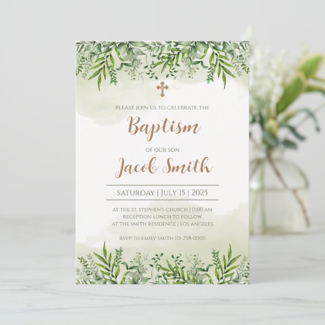Baptism invitations & Baptismal ceremony invites (Standing Front)