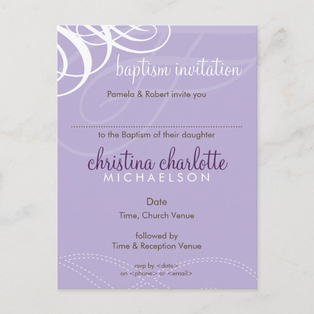 BAPTISM INVITE :: designer vogue 3 (Front)