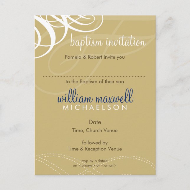 BAPTISM INVITE :: designer vogue 7 (Front)