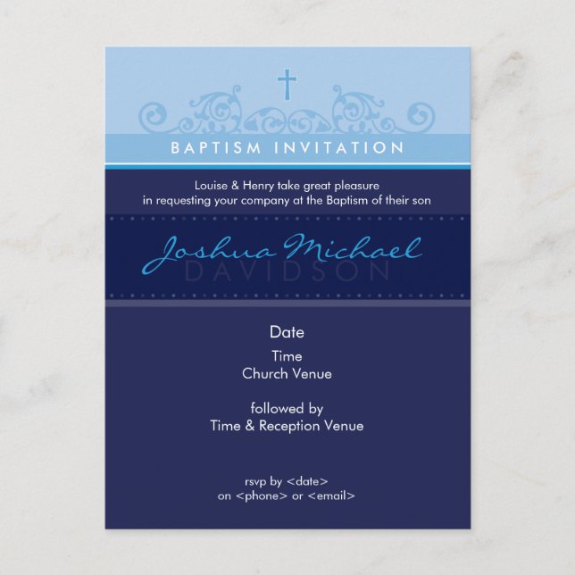 BAPTISM INVITE :: elegant 6 (Front)