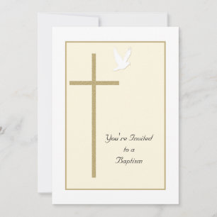 Baptism Invite Template Cross and Dove