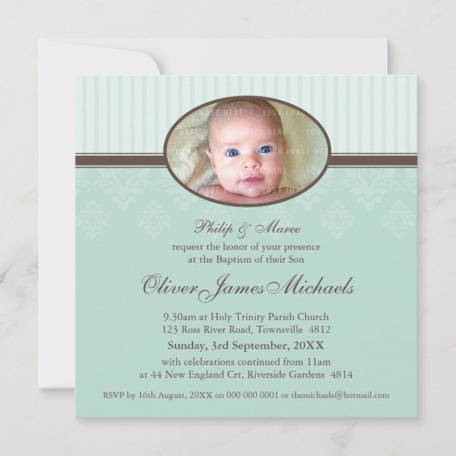 BAPTISM INVITES :: blessed 1SQ (Front)