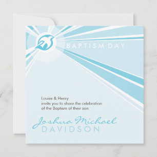 BAPTISM INVITES :: modern dove 9SQ