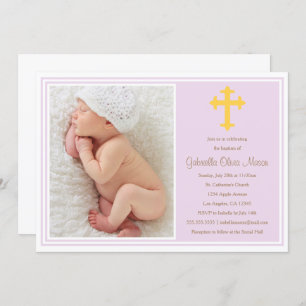 Baptism - Lavender   Invitation