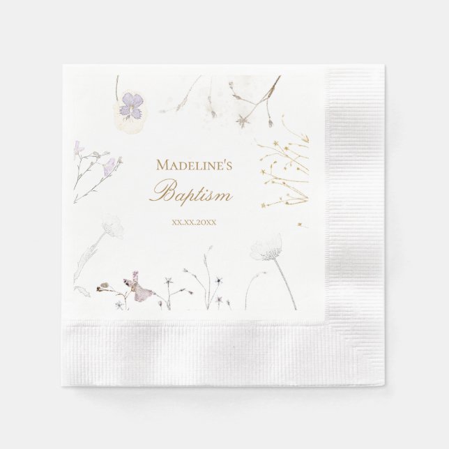 Baptism meadow flowers  napkin (Front)