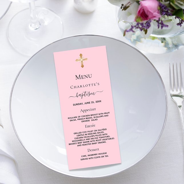 Baptism menu girl pink pastels (Creator Uploaded)