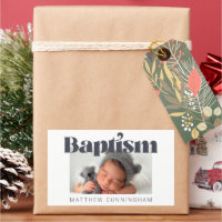 Baptism Modern Bold Simple  Photo Thank You
