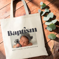 Baptism Modern Bold Simple  Photo Thank You
