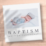 Baptism Modern Minimalist Custom Photo Magnet<br><div class="desc">Design is composed of fun and playful typography with sans serif and serif font. Add a custom photo.</div>