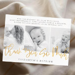 Baptism Modern Simple Chic Photo Thank You Card<br><div class="desc">This simple and classic design is composed of serif typography and add a custom photo. The back has a chevron pattern. This design is modern,  chic,  playful and fun.</div>