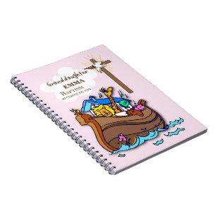 Baptism Noah's Ark Granddaughter Personalised Notebook