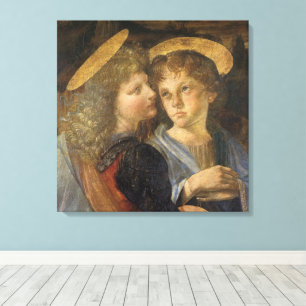 Baptism of Christ Angels by Leonardo da Vinci Canvas Print