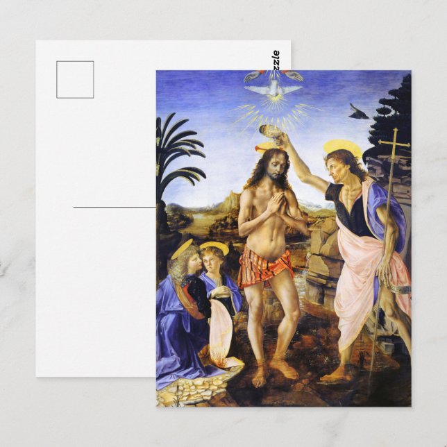 Baptism of Christ by Leonardo da Vinci Fine Art Postcard (Front/Back)