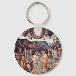 Baptism Of Christ By Perugino Pietro Key Ring