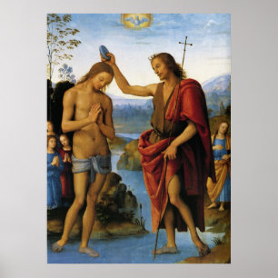 Baptism of Christ by Pietro Perugino Poster