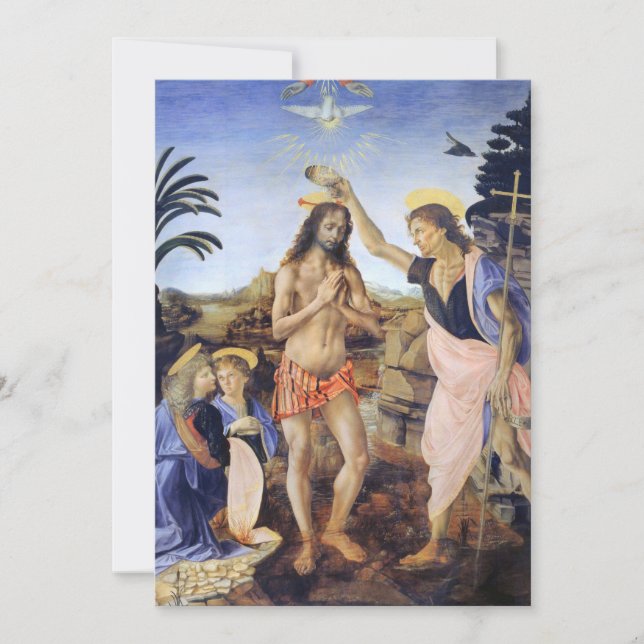 Baptism of Christ by Verrocchio, Leonardo da Vinci Invitation (Front)