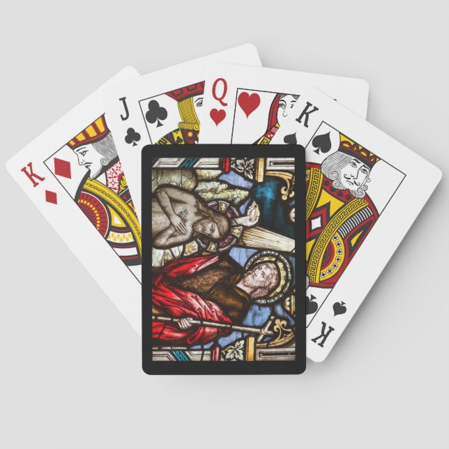 Baptism of Christ Stained Glass Window Playing Cards (Back)