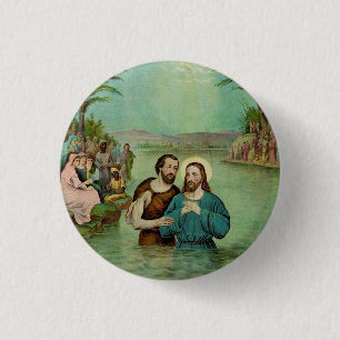 Baptism of Jesus Christ 3 Cm Round Badge