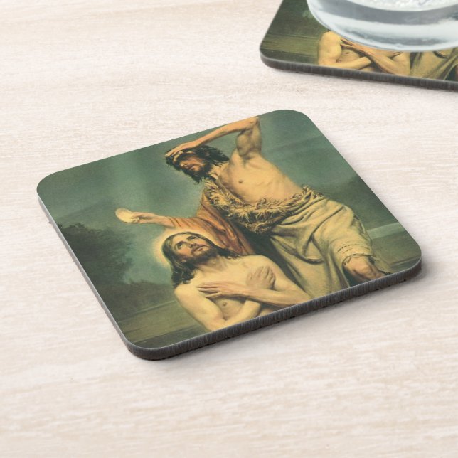 Baptism of Jesus Christ by John the Baptist Coaster (Left Side)