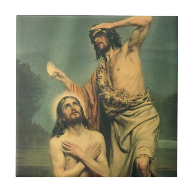 Baptism of Jesus Christ by John the Baptist Tile (Front)