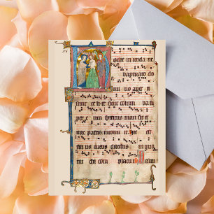 Baptism of Jesus Christ Mediaeval Chant Manuscript Postcard
