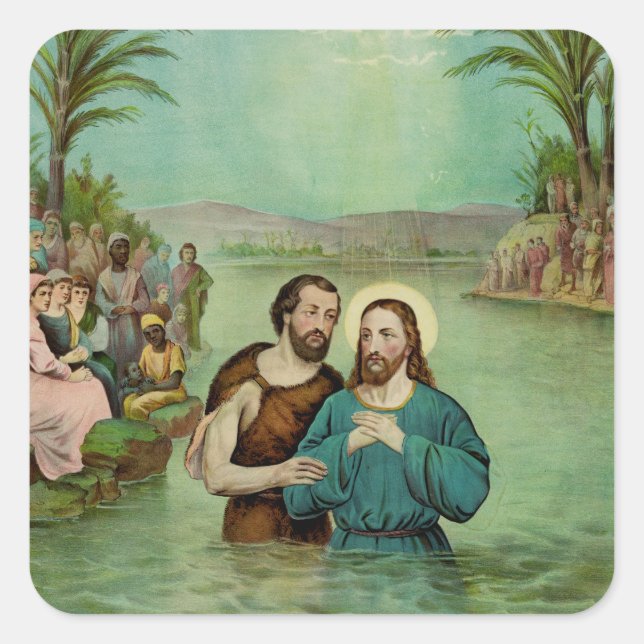 Baptism of Jesus Christ Square Sticker (Front)