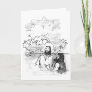 baptism of Jesus greyscale 8x10 Card