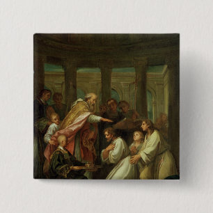 Baptism of St. Augustine 15 Cm Square Badge