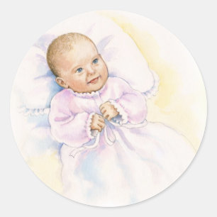Baptism or Christening baby Classic Round Sticker
