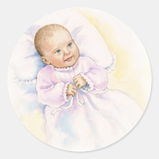 Baptism or Christening baby Classic Round Sticker