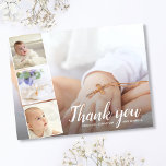 Baptism or Christening Thank You 4 Photo Collage Postcard<br><div class="desc">Say thank you to your guests for attending a baptism, christening or communion with this postcard featuring 4 of your favourite photos accented with a hand-lettered looking script font that reads "Thank you" or change to your custom text. Add your names or custom text to the front and type in...</div>
