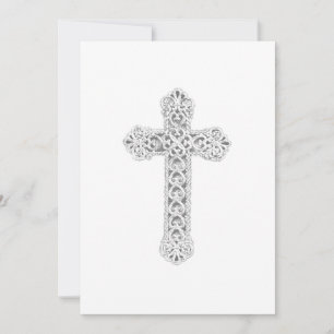 Baptism Ornate Cross Invitation