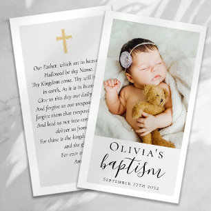 Baptism Photo Keepsake Prayer Card