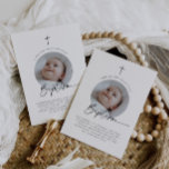 Baptism Photo Thank You<br><div class="desc">Thank your guests for coming to your little one's Baptism with this modern minimalist favour tag,  featuring your own photo.</div>