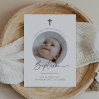 Baptism Photo Thank You Card