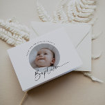 Baptism Photo Thank You Card<br><div class="desc">Thank your guests for coming to your little one's Baptism with this modern minimalist note,  featuring your own photo and space for your own words inside. The word Baptism is not editable in this design,  but you can edit the rest of the text!</div>