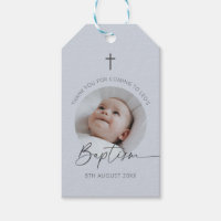 Baptism Photo Thank You Dusky Blue