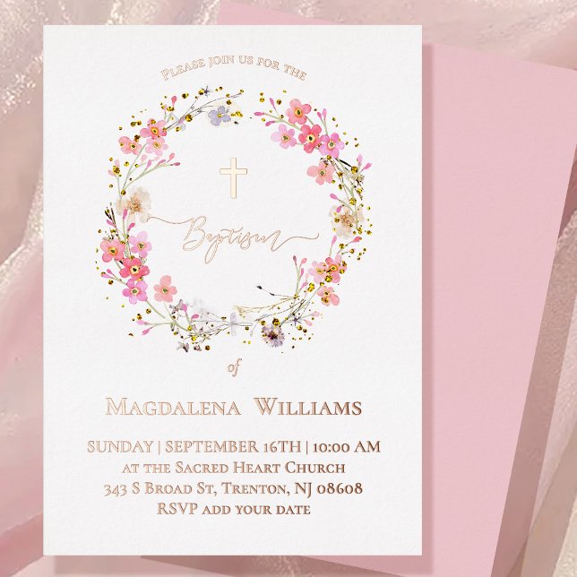 Baptism pink flowers wreath (Creator Uploaded)