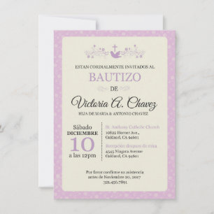 Baptism Pink Invitation - Spanish